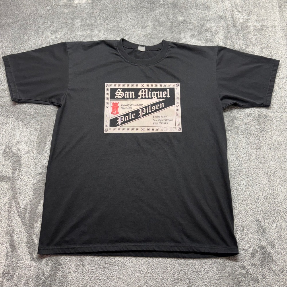 San Miguel Beer T-Shirt Men Large Black Good Pale Pilsen Philippines Graphic Tee